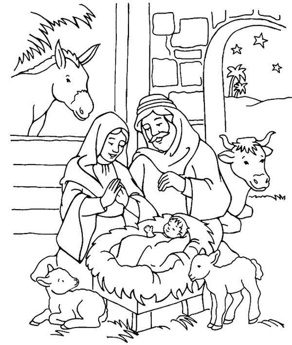 600x709 Manger Coloring Page Preschool In Fancy Draw Image Printable