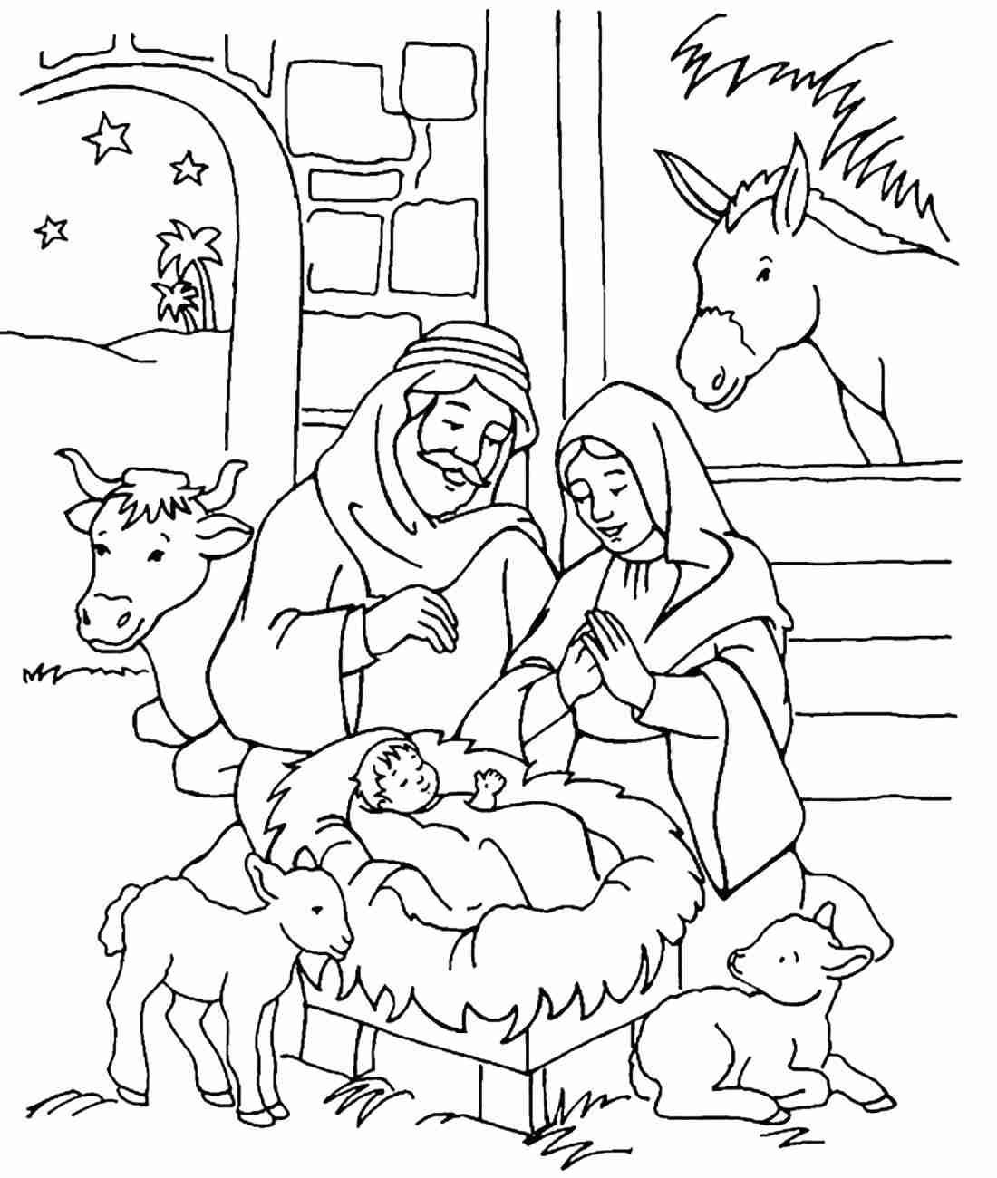 1100x1300 Baby Jesus In A Manger Coloring Page Free Printable Pages