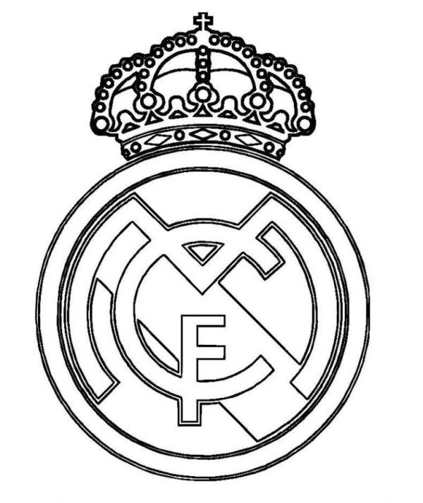 600x713 Logo Coloring Pages Real Madrid Logo Soccer Coloring Pages