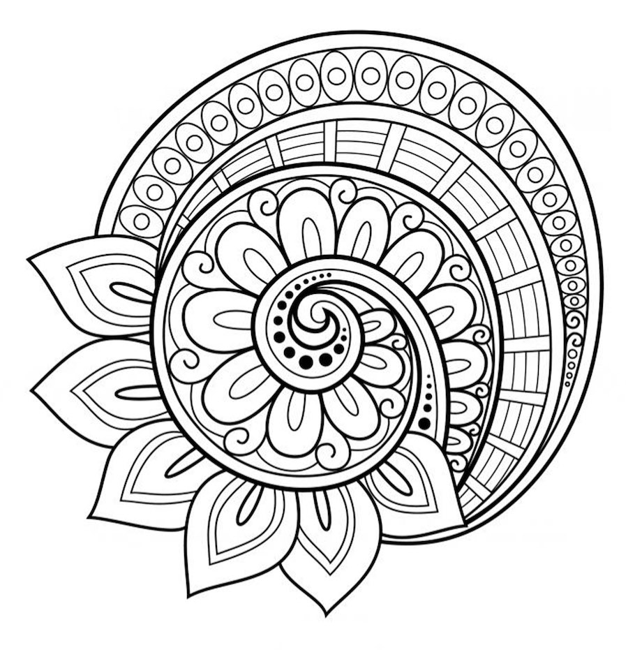 910x931 Pumpkin Mandala Coloring Page