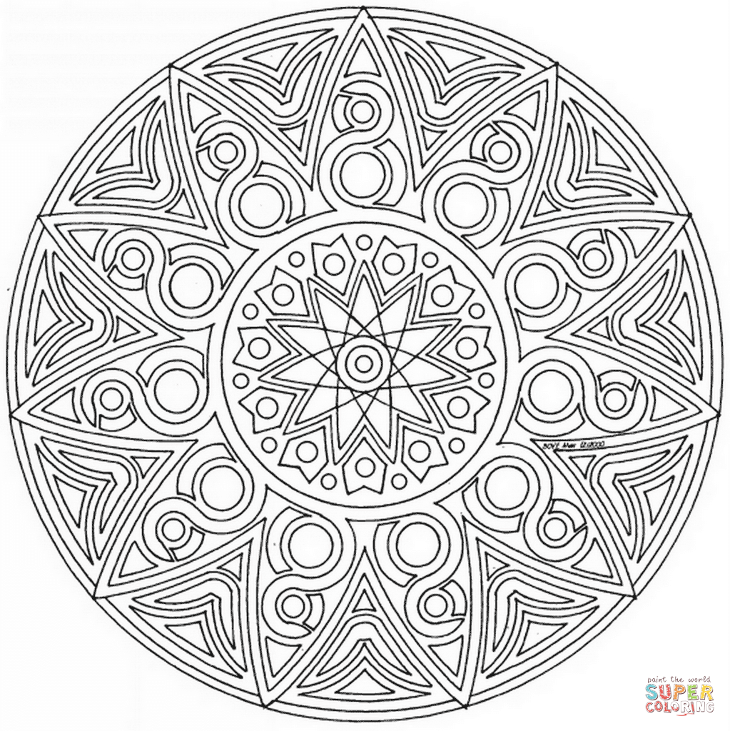 1023x1024 Mandala Coloring Pages Advanced Level Printable 410362