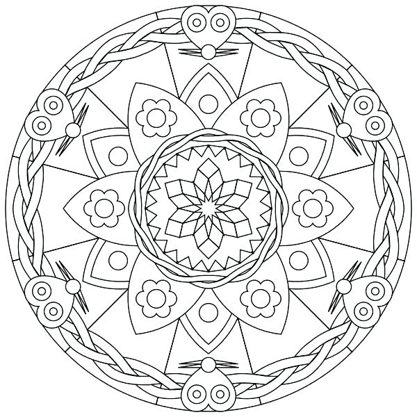600x600 Advanced Mandala Coloring Pages Difficult Level Mandala Coloring