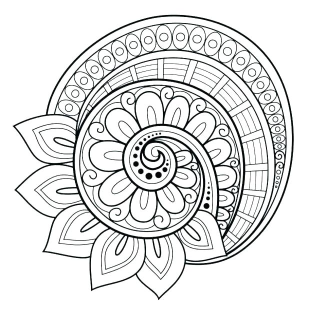 618x632 Advanced Mandala Coloring Pages Also Awesome Abstract Coloring