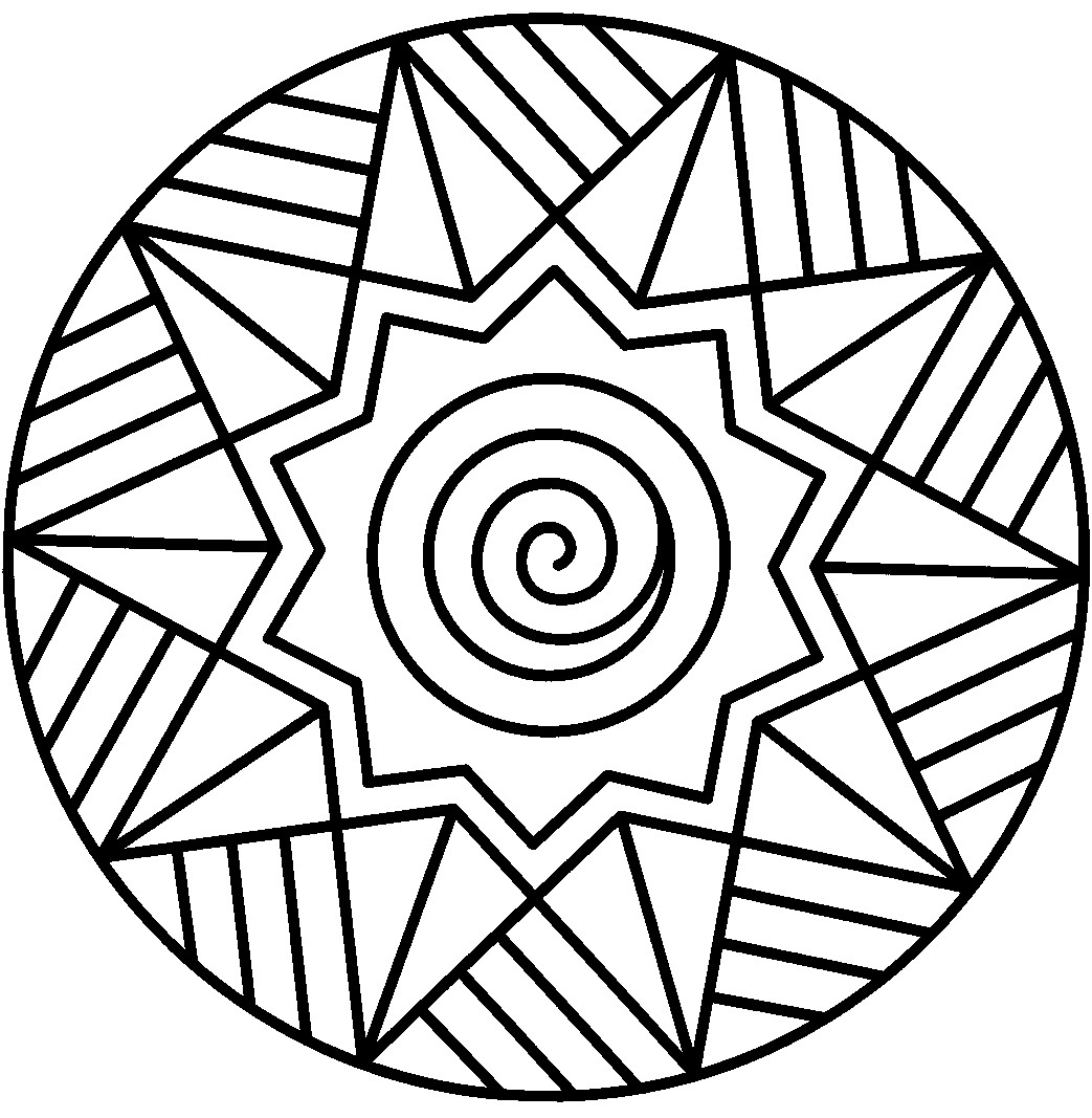 1043x1067 Mandala Color Pages Coloring Simple Designs Copy Prixducommerce