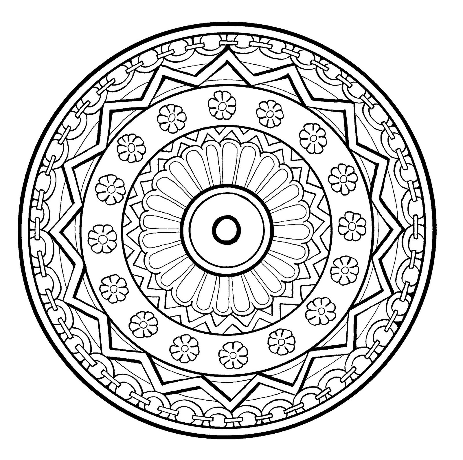 1600x1588 Mandala To Color Flowers Vegetation To Print 7