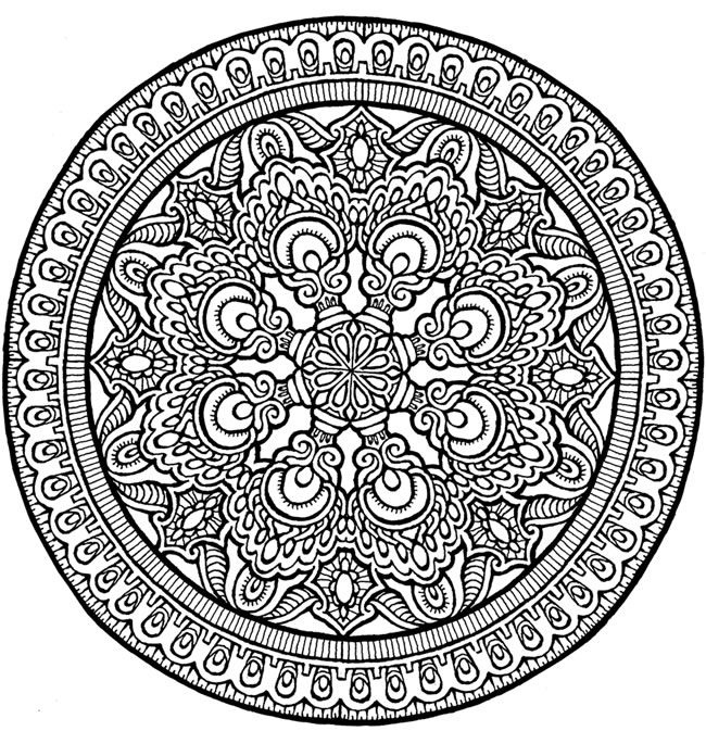 650x673 Coloring Pages Expert Level Throughout Mandala Coloring Pages