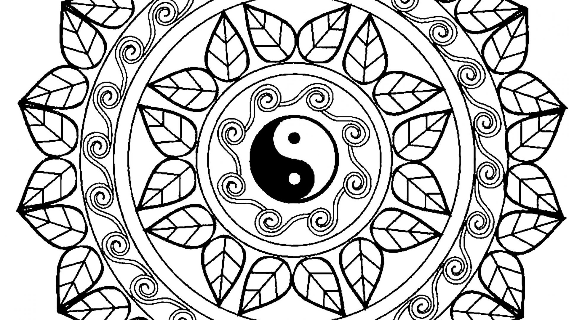 1920x1080 Free Printable Mandala Coloring Pages Large Transparent Png Unique