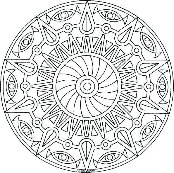 595x590 Mandala Coloring Pages Online