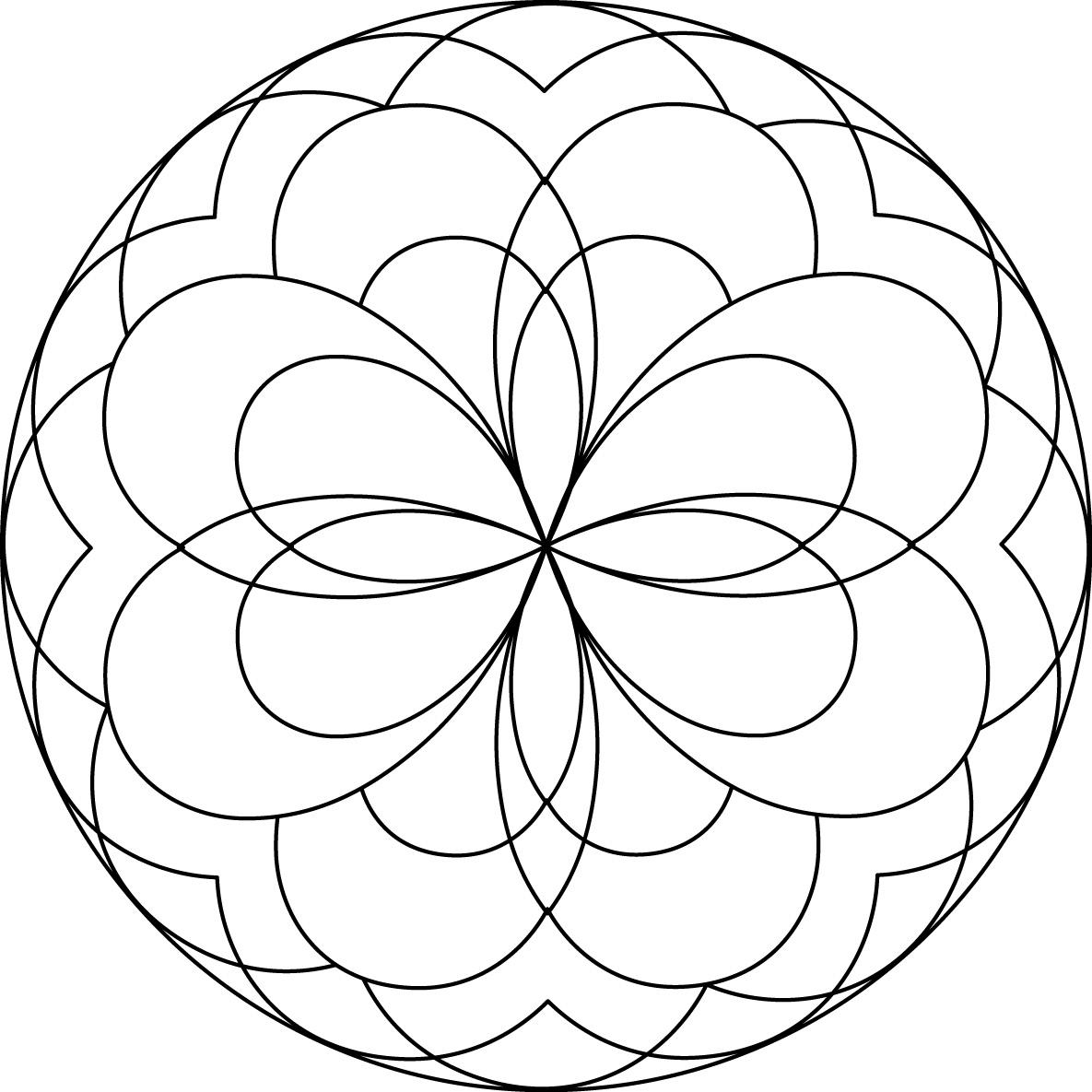 1185x1185 Easy Mandala Coloring Page
