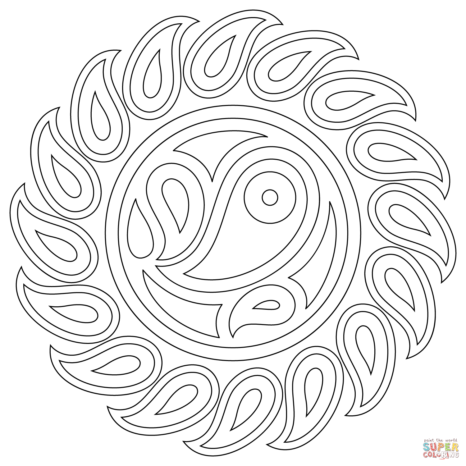 1500x1500 Mandala Coloring Pages Online Sharry Me