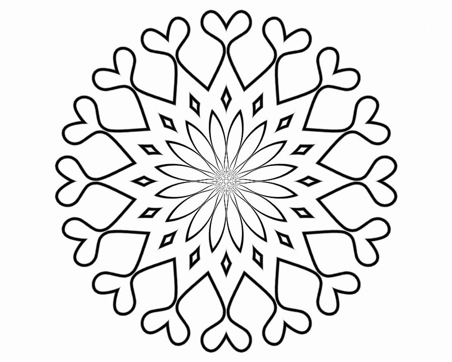 900x720 Easy Mandala Coloring Page