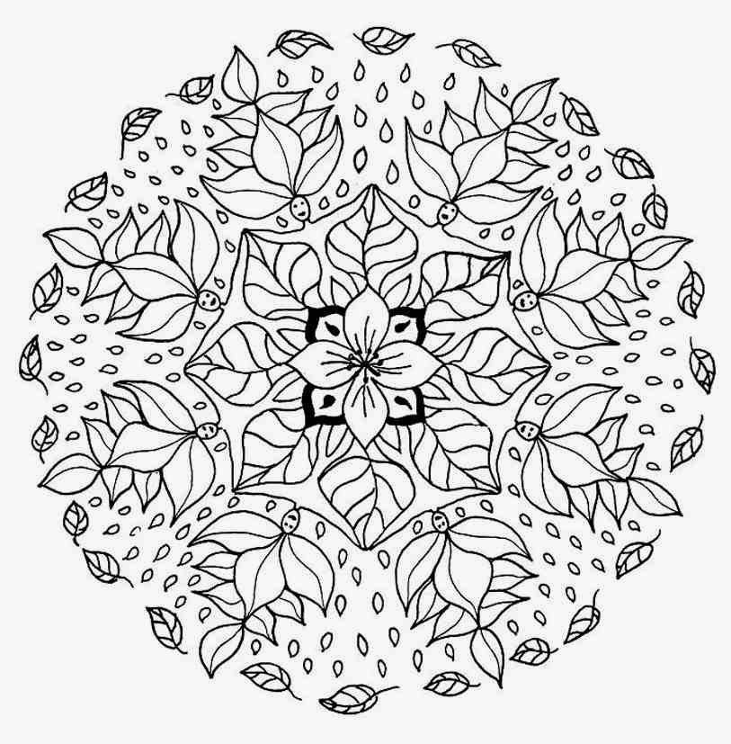 813x827 Mandala Flower Coloring Pages Difficult Free Mandala Coloring