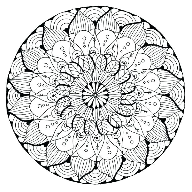 615x615 Difficult Mandala Flower Coloring Pages Color Bros Mandala Flower