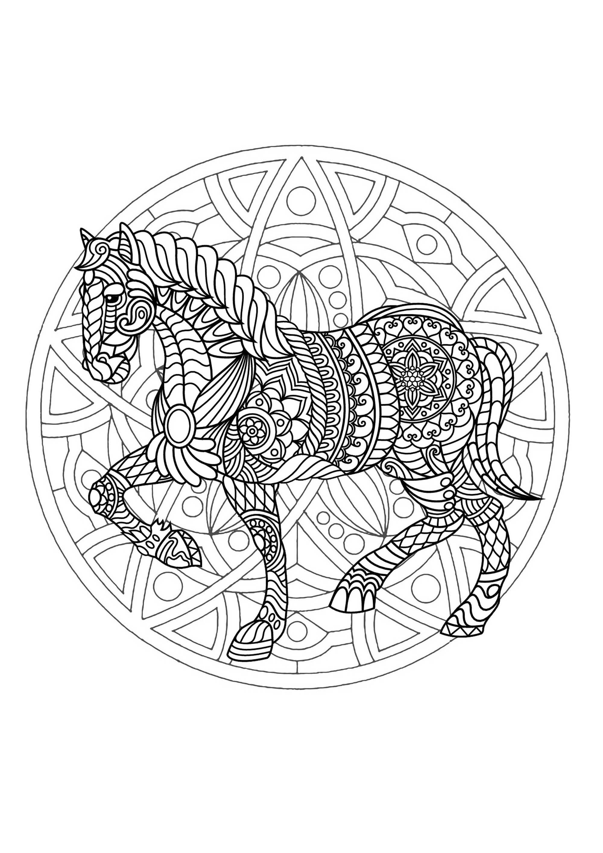 2000x2828 Mandala Horse 1