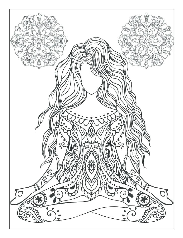 736x959 Mandala Coloring Cat Yoga Coloring Book And Mandala Meditation