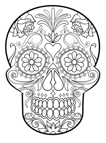 358x480 Enjoyable Inspiration Ideas Sugar Skull Coloring Pages Page Free