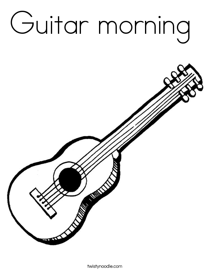 685x886 Guitar Morning Coloring Page