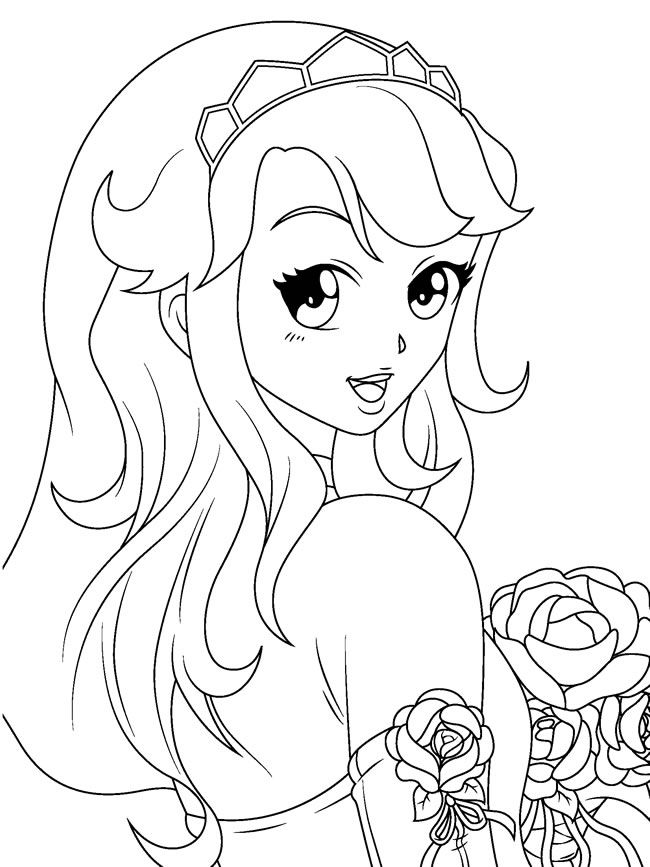 650x867 Manga Girls Coloring Book Dover Publications Coloring Pages 2nd