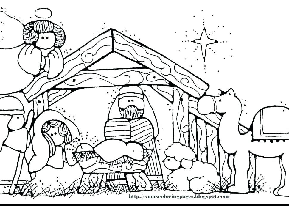 970x693 Nativity Scene Coloring Manger Coloring Pages Nativity Scene