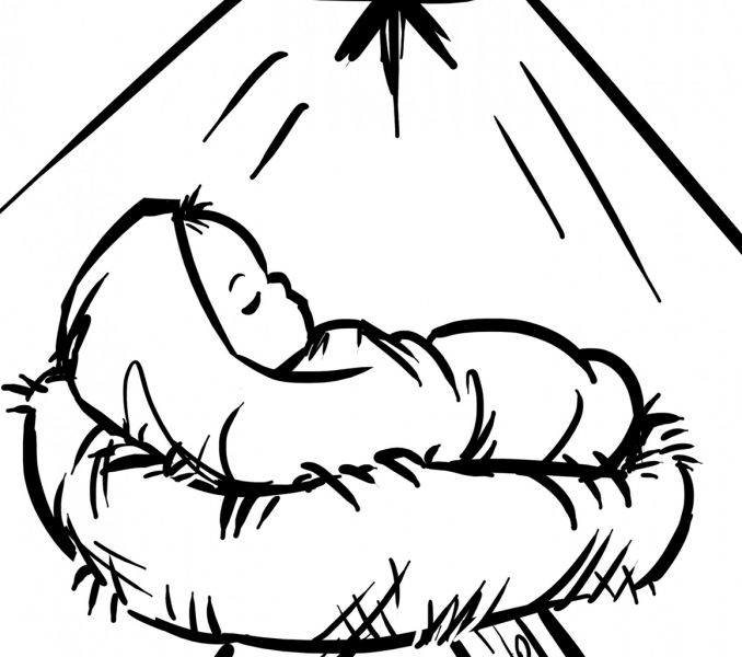 678x600 Baby Jesus Coloring Pages Printable Kids Coloring