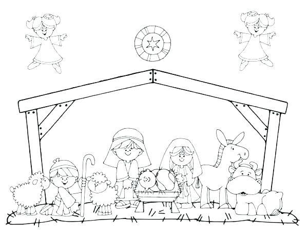 600x464 Nativity Coloring Pages Free Free Printable Nativity Coloring