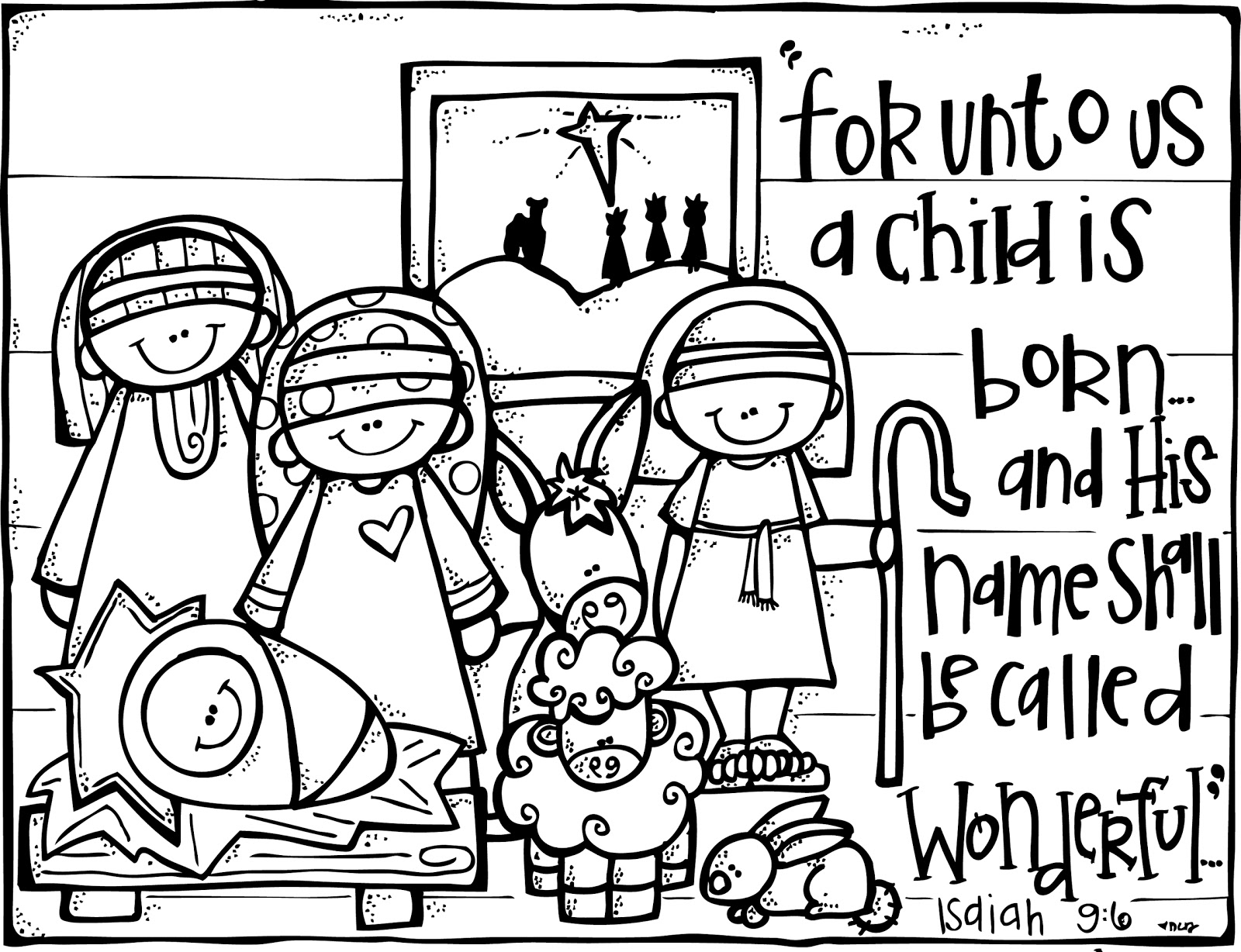 1600x1228 Birth Of Christ Coloring Pages Free Printable Nativity For Kids