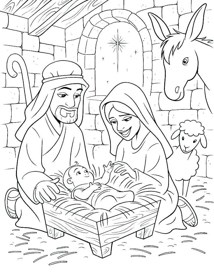 736x952 Nativity Coloring Pages Printable Free Printable Nativity Coloring