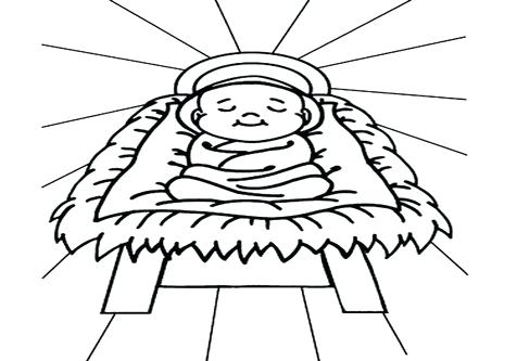 476x333 Coloring Picture Of Baby Jesus Baby In A Manager Sleep Manger