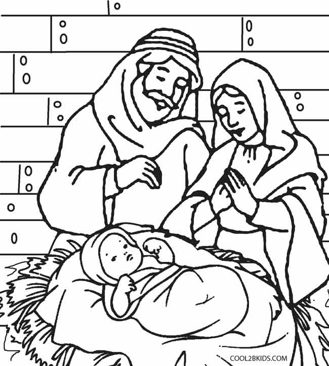 650x724 Printable Nativity Scene Coloring Pages For Kids Cool2bkids