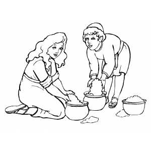 300x300 Collecting Manna Coloring Page
