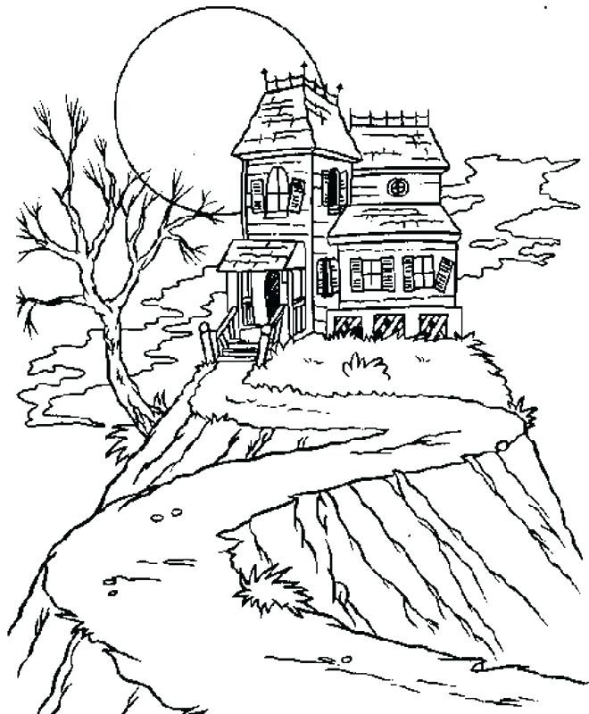 660x800 Haunted Mansion Coloring Pages