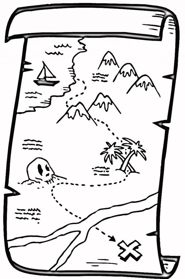 600x902 Treasure Map Coloring Page Map Coloring Pages Best Map Coloring