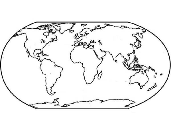 600x473 World Map For Education Coloring Page