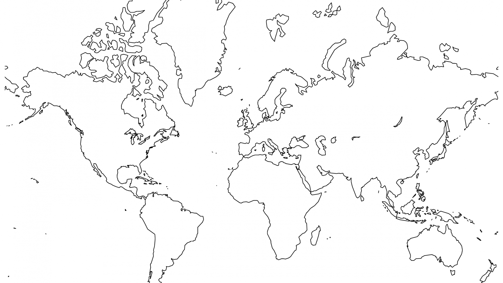 1920x1080 World Map Coloring Pages To Download And Print With Globe Free