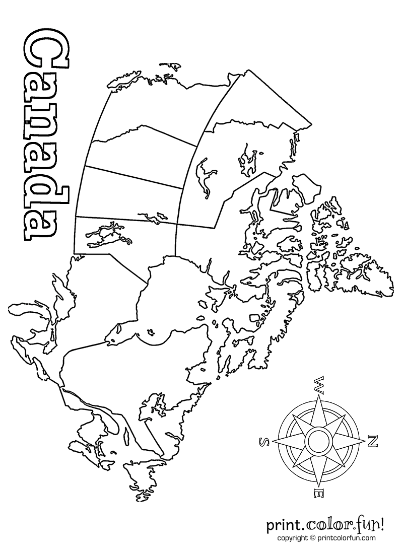800x1100 Blank Map Of Canada Coloring Page