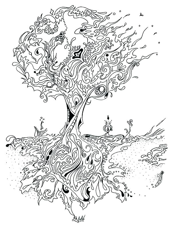 597x800 Coloring Pictures Of Trees Tree Coloring Book And Maple Tree