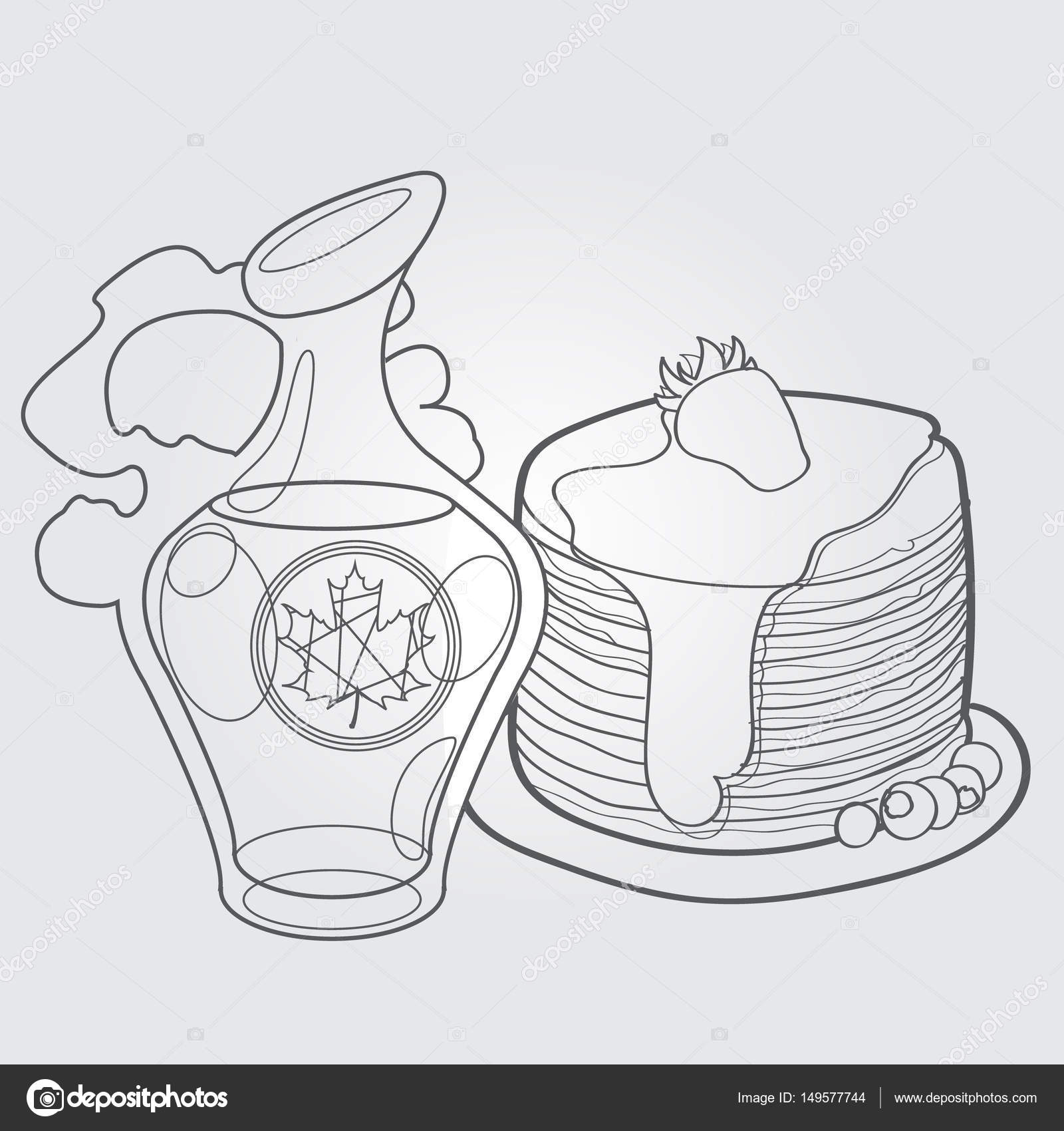 1600x1700 Drawn Pancake Maple Syrup