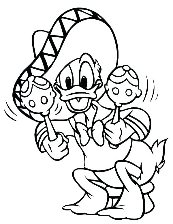 600x776 Maracas Coloring Pages Mayo Duck Play Maracas In Mayo Coloring
