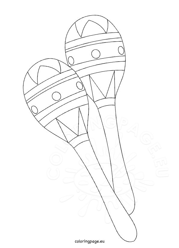 595x822 Cinco De Mayo Two Maracas Coloring Page Coloring Page