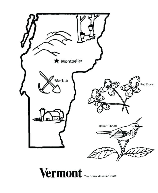 670x820 Vermont State Flag Coloring Page State Outline Coloring Page