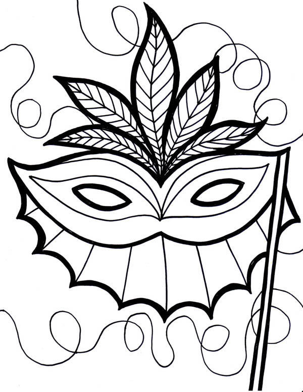 Mardi Gras Mask Coloring Page