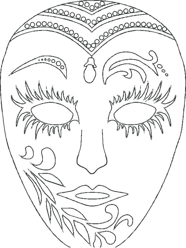 Mardi Gras Mask Coloring Pages For Kids