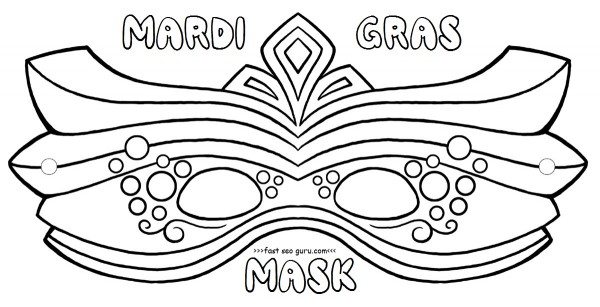600x307 Free Printable Mardi Gras Mask Coloring Pages Crafts For Kids