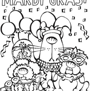 300x300 A Cute Little Girl On His Mardi Gras Costume Coloring Page A Cute