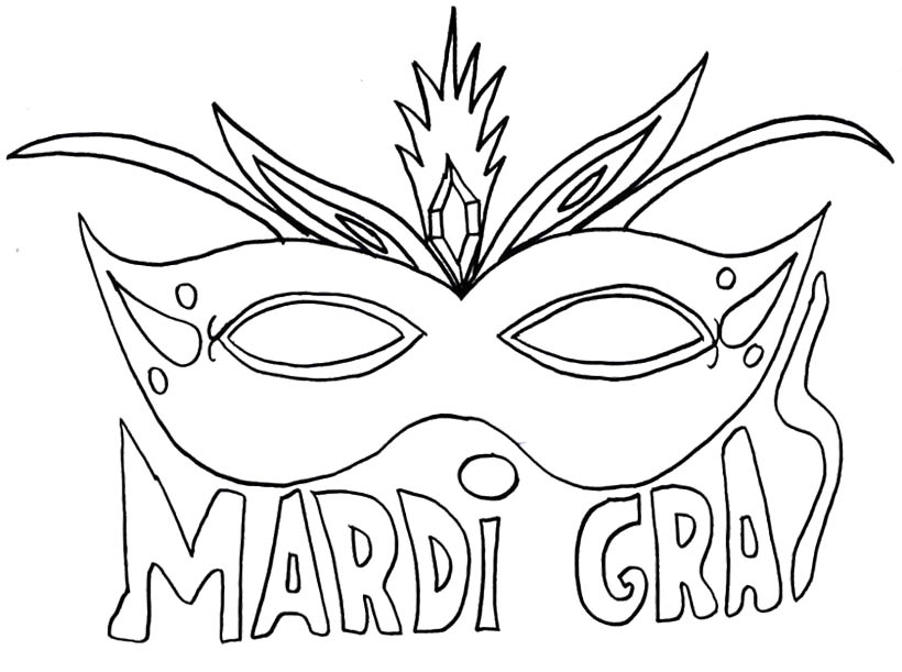 820x611 Mardi Gras Mask Coloring Page