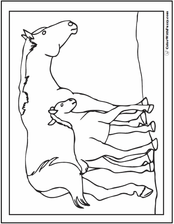 590x762 Mare And Foal Coloring Pages Horse Foal Coloring Page 590 X 762