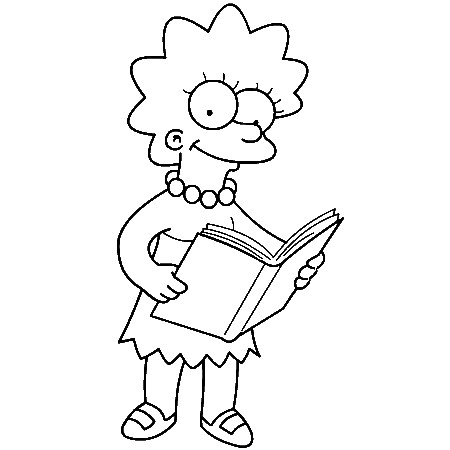 450x450 Simpsons Coloring Pages Awesome Dessin Lisa Simpson A Colorier