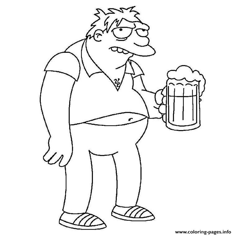 760x760 Barney Gumble Simpson Coloring Pages Printable