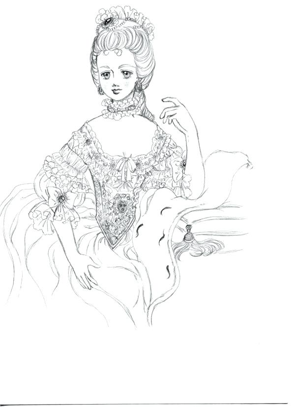 600x827 Marie Antoinette Coloring Pages Coloring Pages Disney For Adults