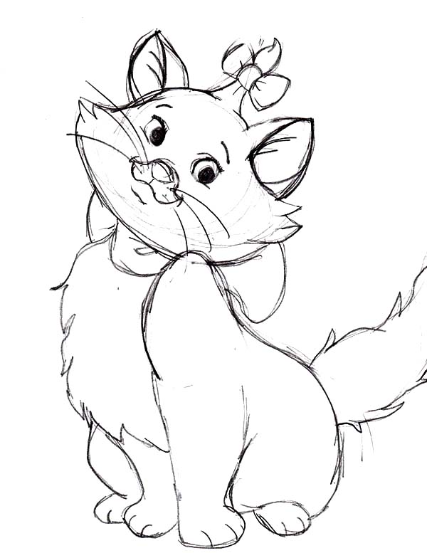 600x777 How To Draw Marie From The Aristocats Coloring Pages Bulk Color